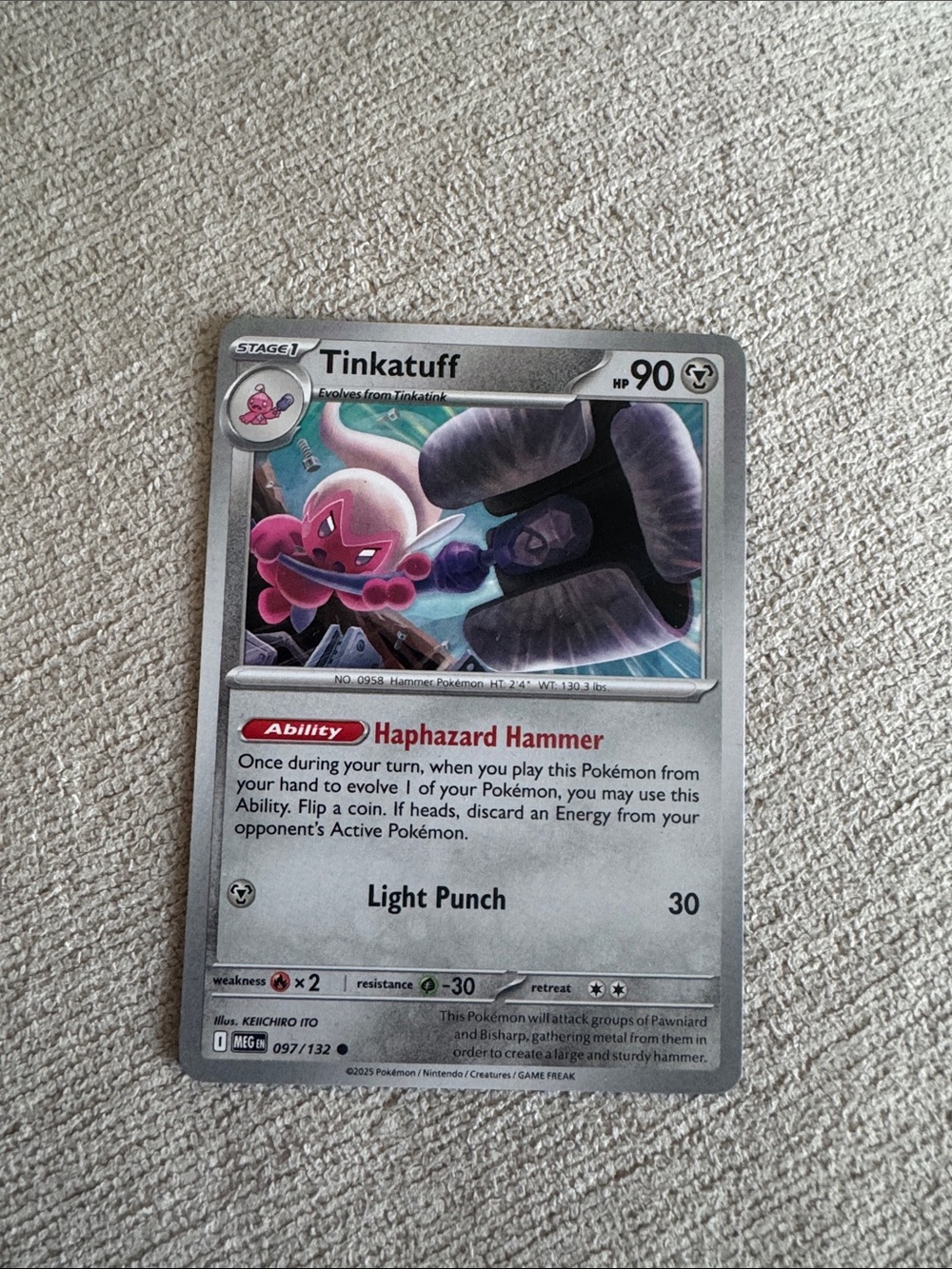 Tinkatuff Pokémon Card